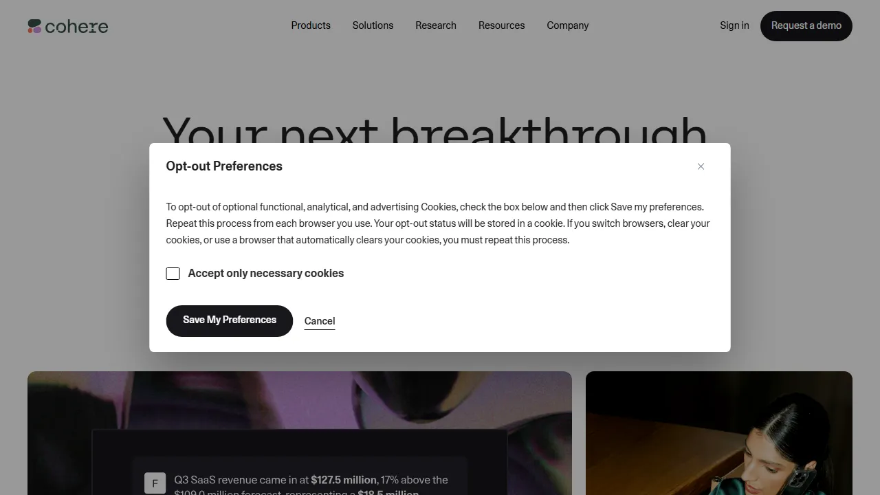 Cohere Command R+ 스크린샷