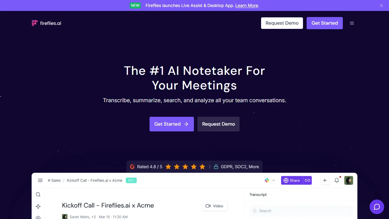Fireflies.ai 스크린샷
