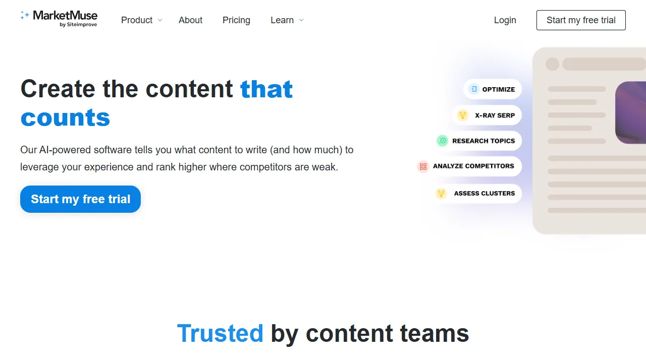 MarketMuse 스크린샷