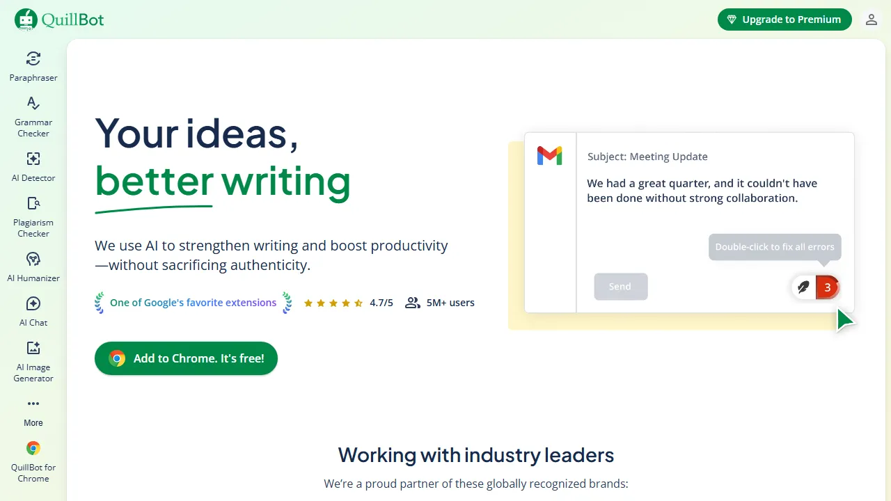 QuillBot Summarizer 스크린샷