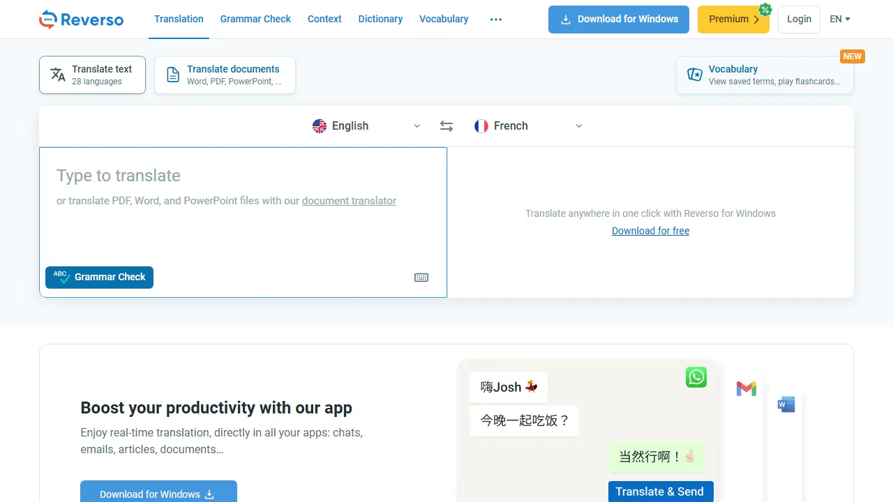 Reverso 스크린샷