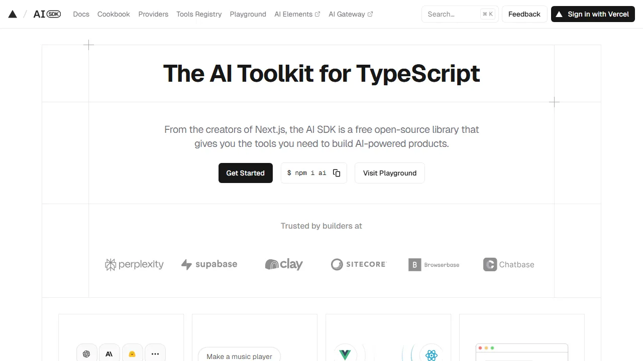 Vercel AI SDK 스크린샷